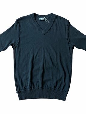 Dolce & Gabbana Black V-Neck Short Sleeve Sweater